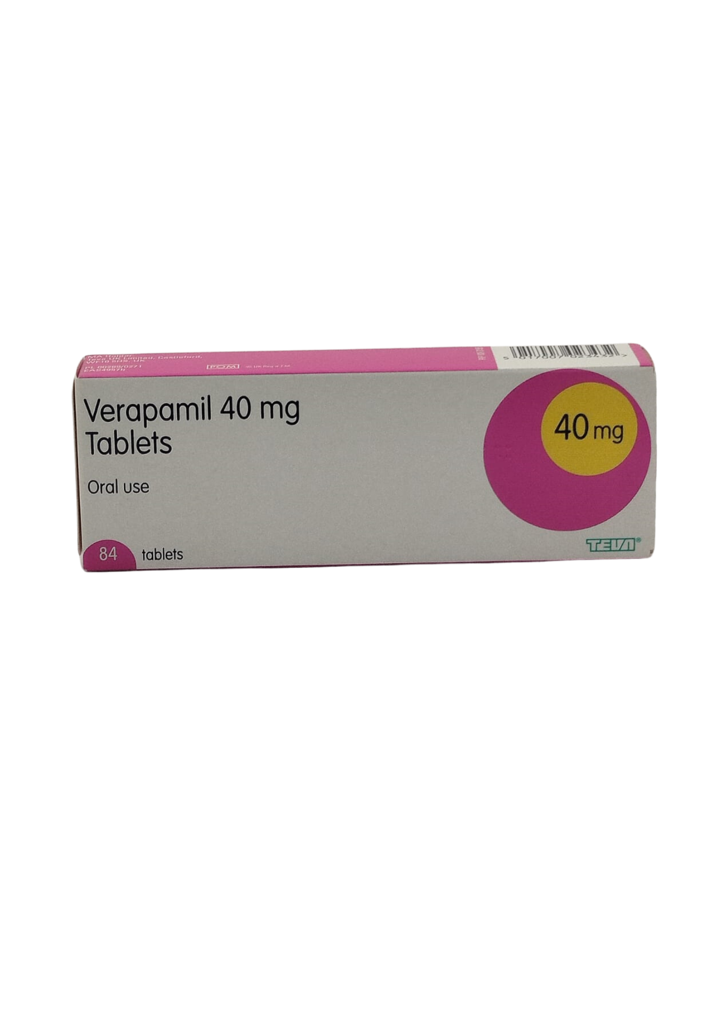 UK-VERAPAMIL 40MG X 84 TABS EXP-12\2026 (TEVA) GST