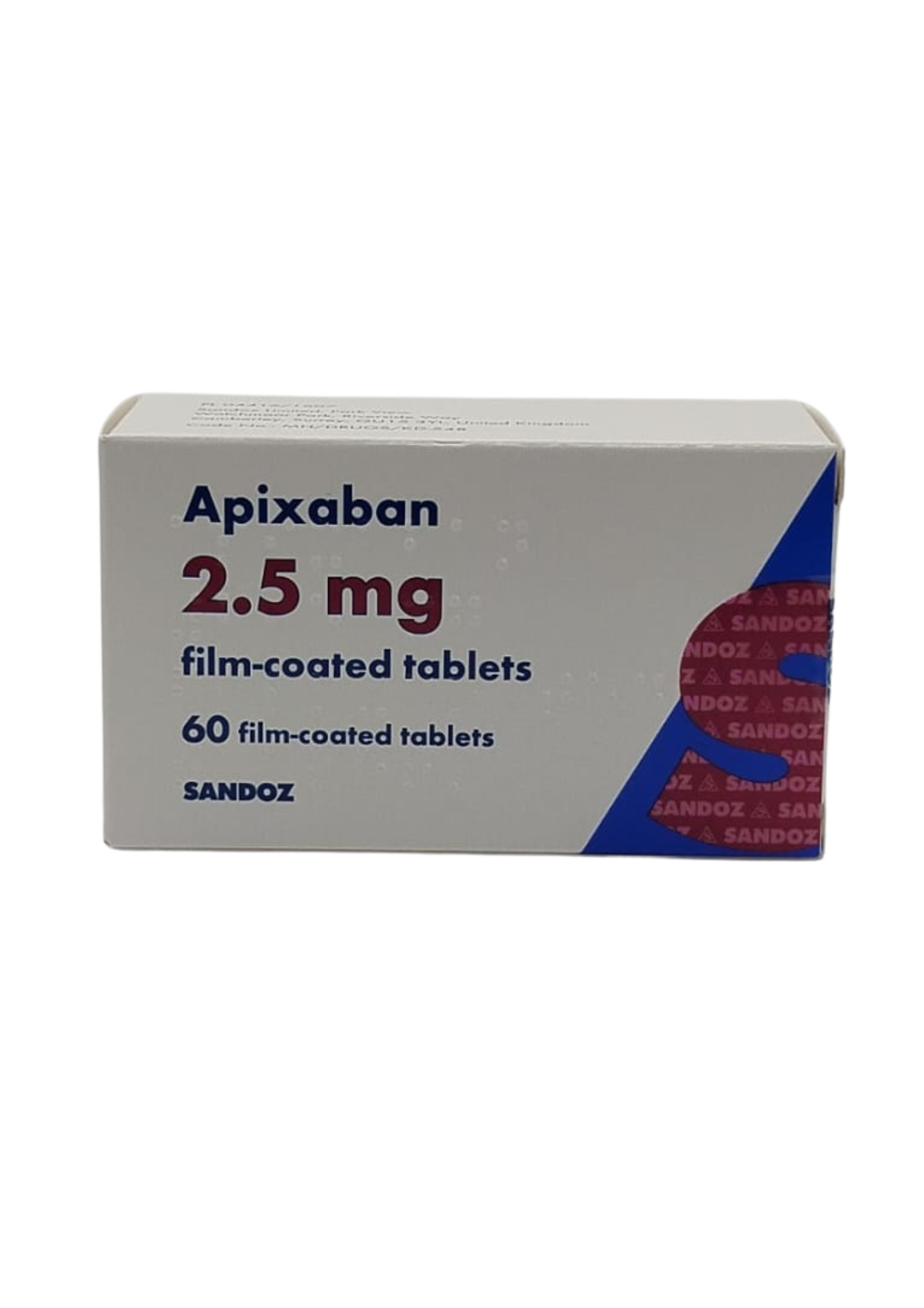 UK-APIXABAN 2.5MG X 60 TABS EXP-05\2027 (SANDOZ) GST