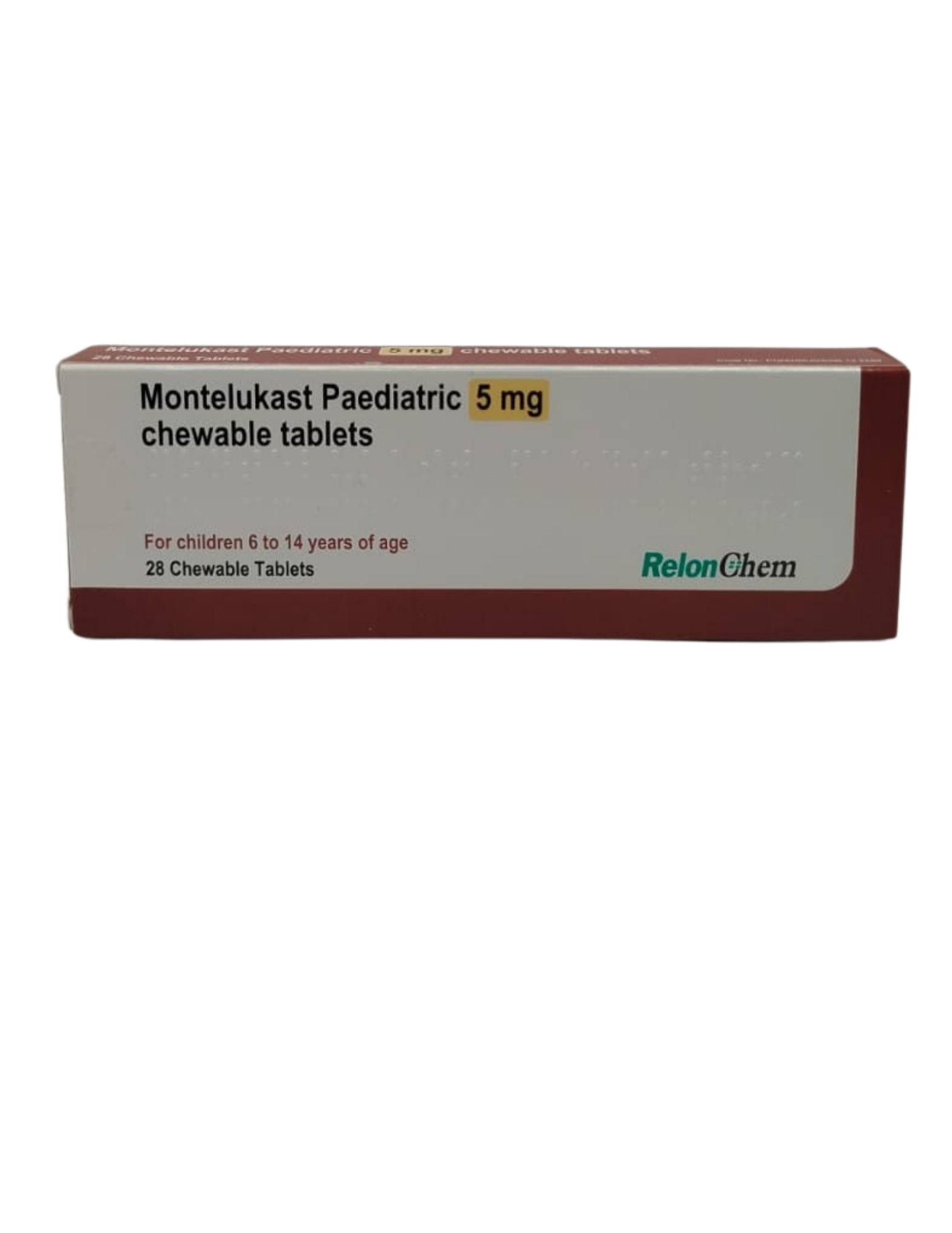 UK-MONTELUKAST PED CHEWABLE 5MG X 28 TABS (6 - 14 YEARS) (RELONCHEM) EXP-09\2027