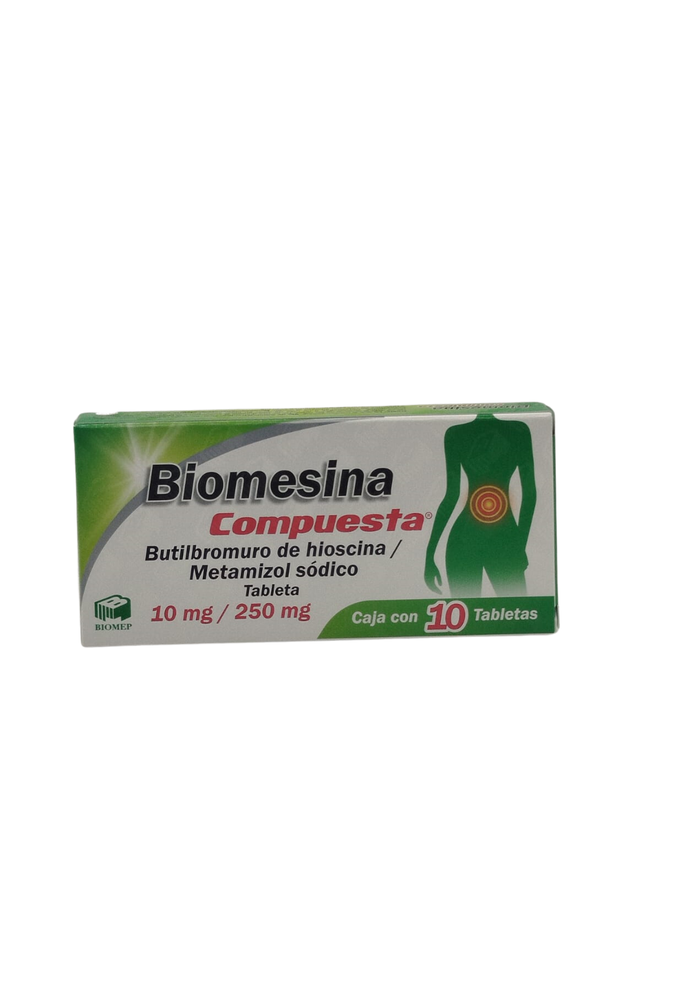 MEX-BIOMESINA COMPUESTA 10MG\250MG 10 TABS EXP-08\2027(BIOMEP) NT