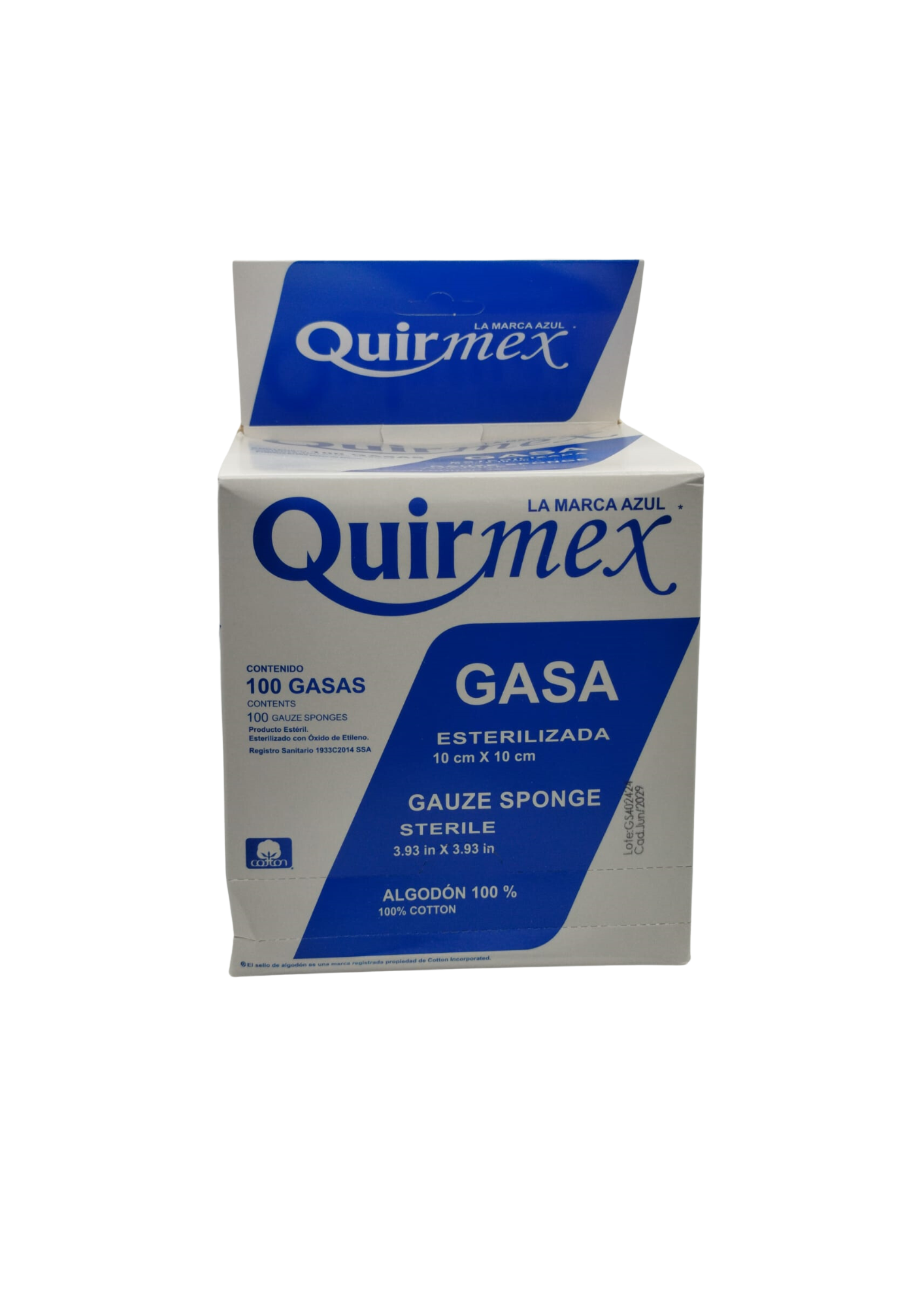 MEX-GASA  ESTERILIZADA QUIRMEX 10CM X 10CM GAUZE SPONGE (BOX OF 100)