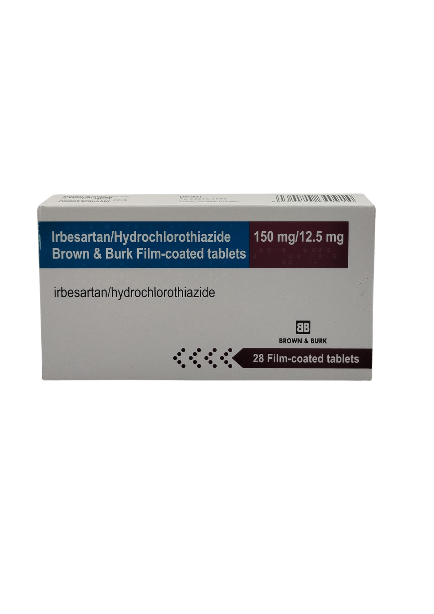UK-IRBESARTAN \HCTZ 150\12.5MG EXP-10\2026 (BROWN & BURK) GST