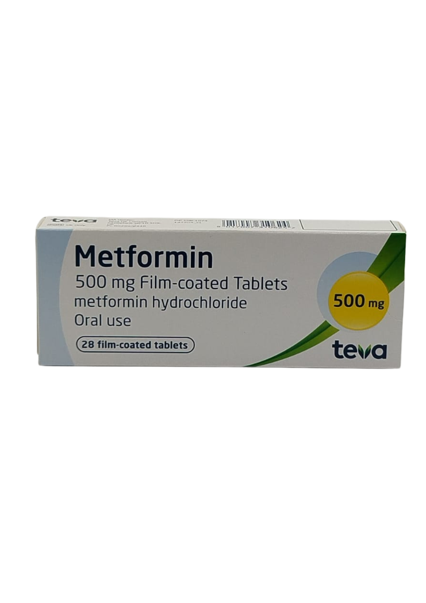 UK-METFORMIN HYDROCHLORIDE 500MG X 28 TABS  EXP-10\2027 (TEVA) GST