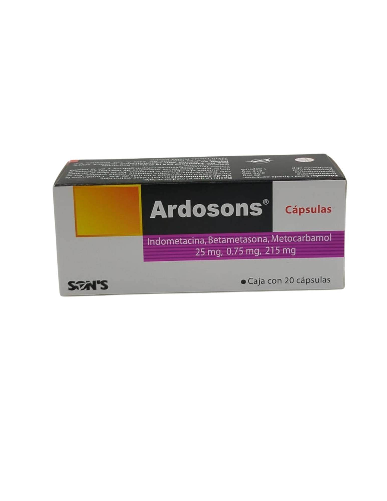 MEX-ARDOSONS 25MG/0.75/215MG X 20 CAPS